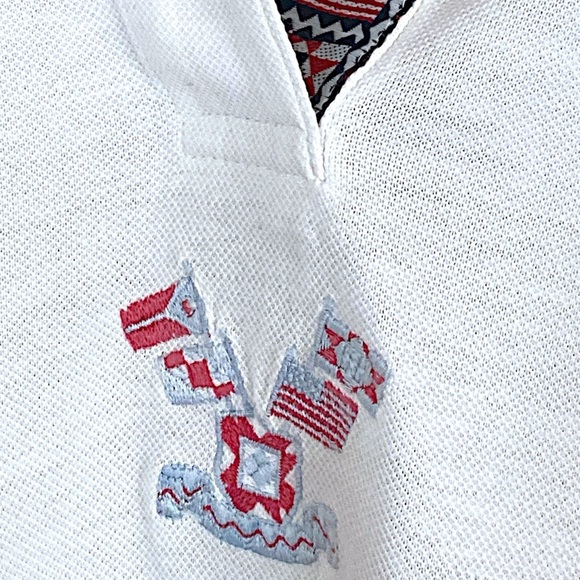 Vintage Sergio Tacchini White Polo Rugby  designer accent Women’s Size 14 - Picture 5 of 10